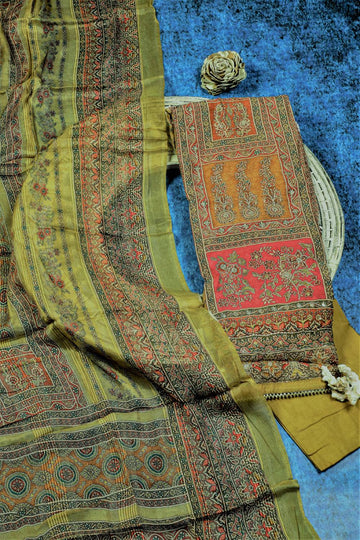 Rich Embroidered Pure Viscose Pale Brown Unstitched Suit Set Geetha Creation